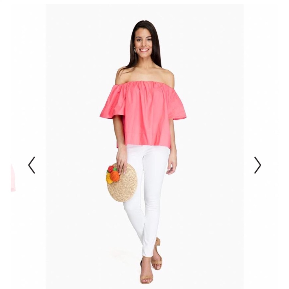 Pink off the shoulder blouse
